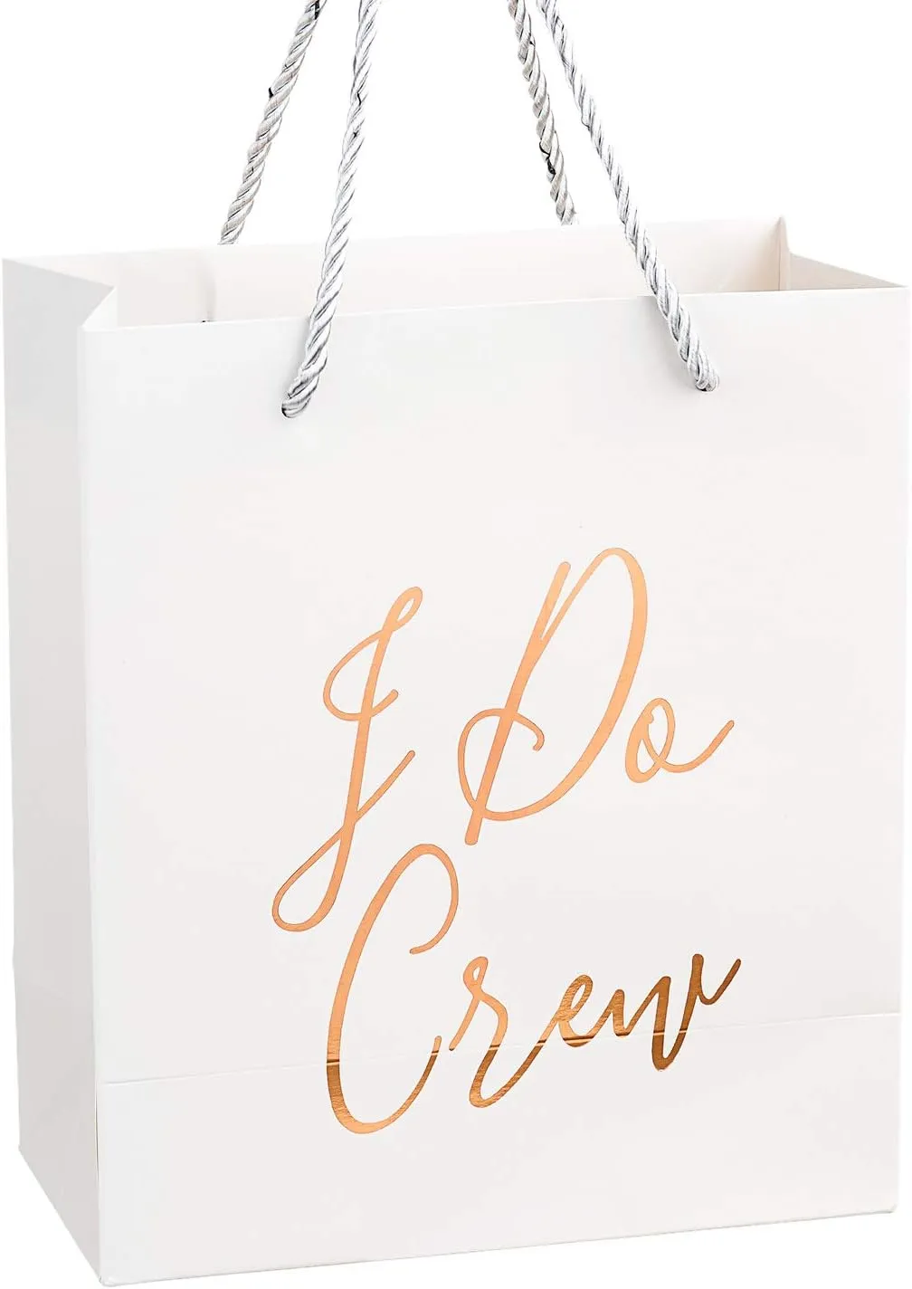 Crisky Bridesmaid Bride Tribe Gift Bag Rose Gold for Bachelorette Hen Party, Bridal Shower, Team Bride, Set of 12, 4" x 8" x 9"