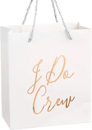 Crisky Bridesmaid Bride Tribe Gift Bag Rose Gold for Bachelorette Hen Party, Bridal Shower, Team Bride, Set of 12, 4" x 8" x 9"