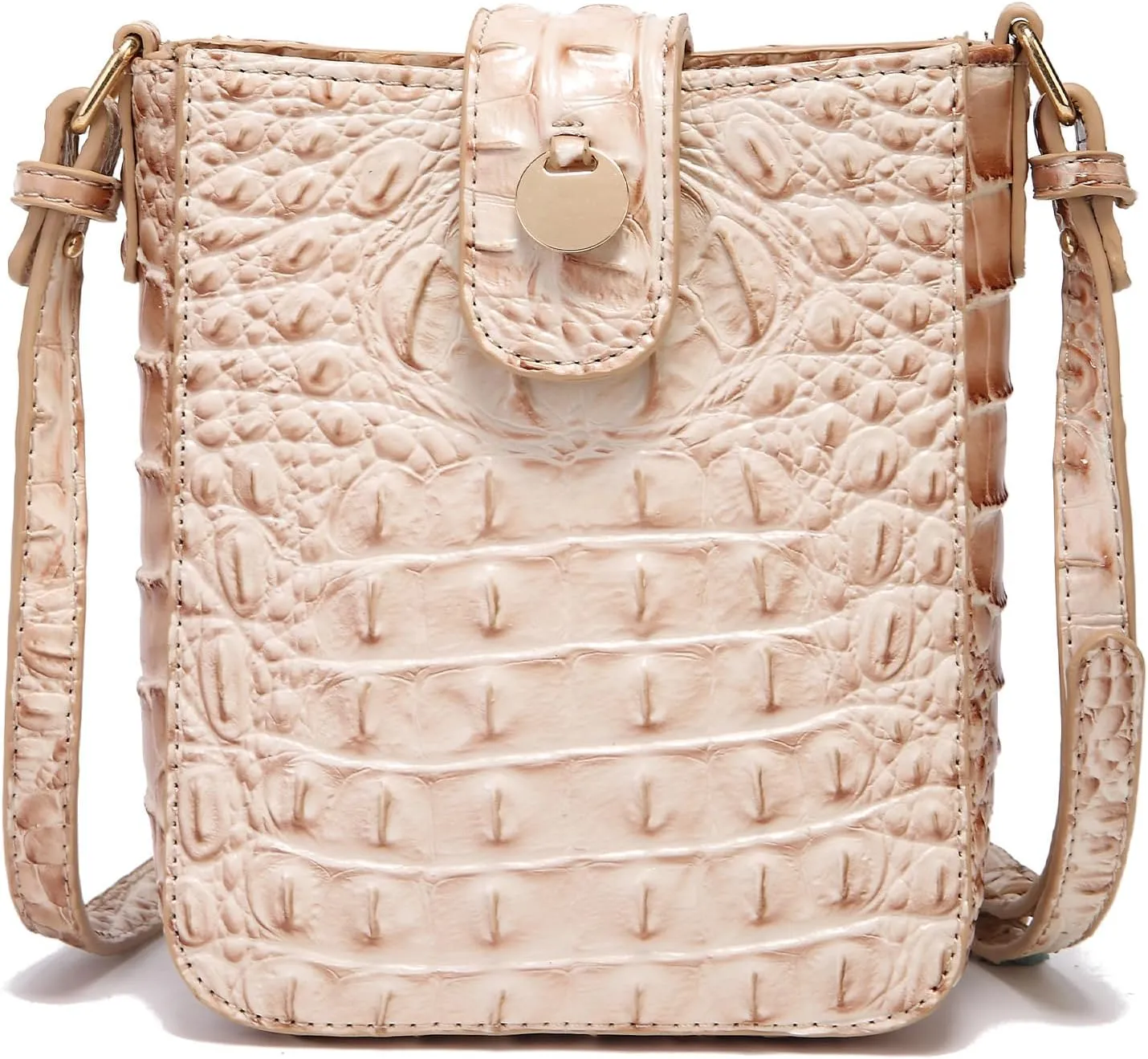 Crocodile Embossed Small Crossbody Bag Fashionable Magnetic Buckle Decoration Shoulder Women's Luxury Wallet