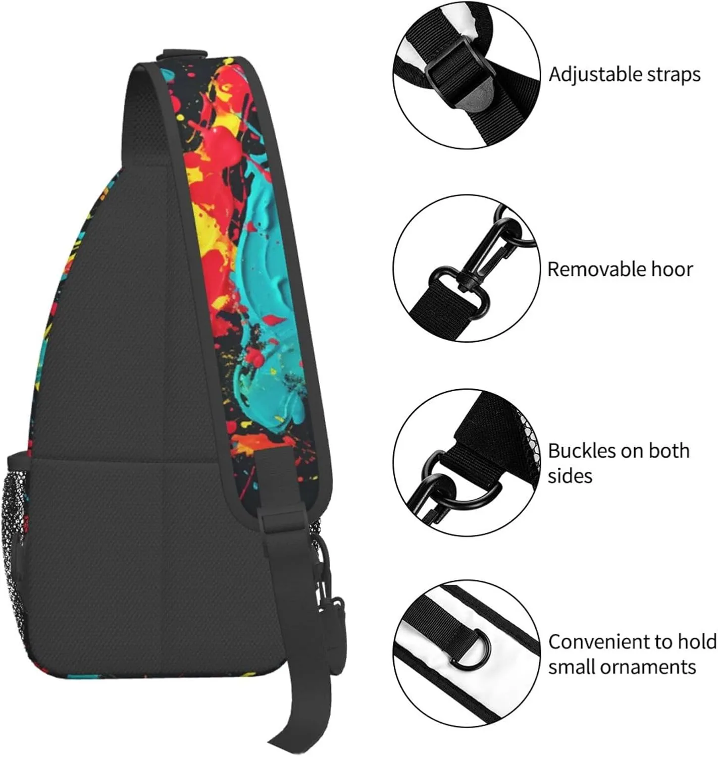 Crossbody Bags for Women Men Trendy Sling Bag Casual Chest Bag Mosaic Collage Shoulder Bag for Travel Sport