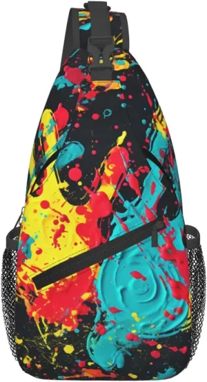 Crossbody Bags for Women Men Trendy Sling Bag Casual Chest Bag Mosaic Collage Shoulder Bag for Travel Sport