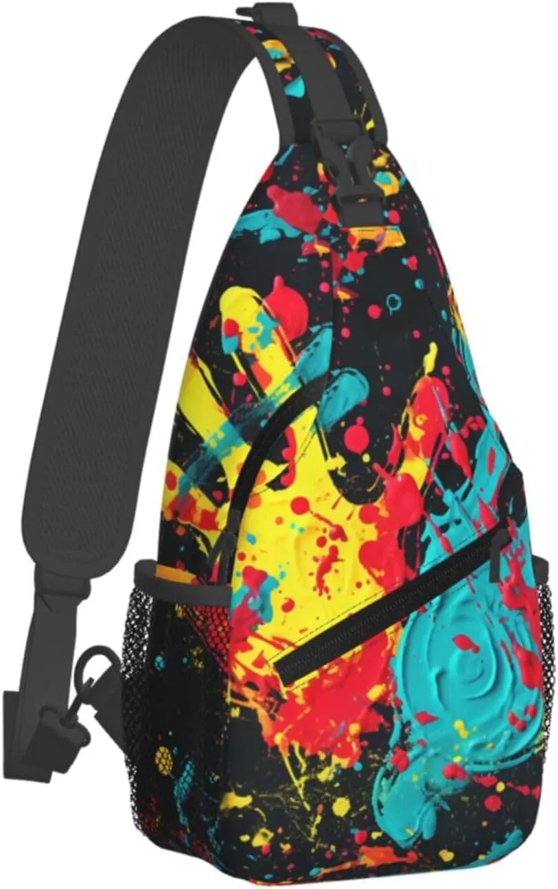 Crossbody Bags for Women Men Trendy Sling Bag Casual Chest Bag Mosaic Collage Shoulder Bag for Travel Sport