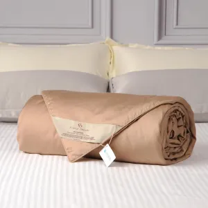 CUDDLE DREAMS Lightweight Silk Filled Comforter for Summer, Detachable Tencel Duvet Cover for Easy Care, Naturally Breathable (Bronze, Twin)
