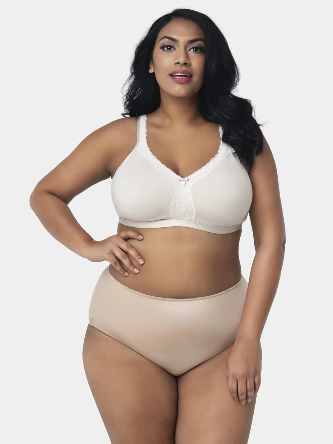 Curvy Couture Women's Plus Size Cotton Luxe Unlined Wire-Free Bra