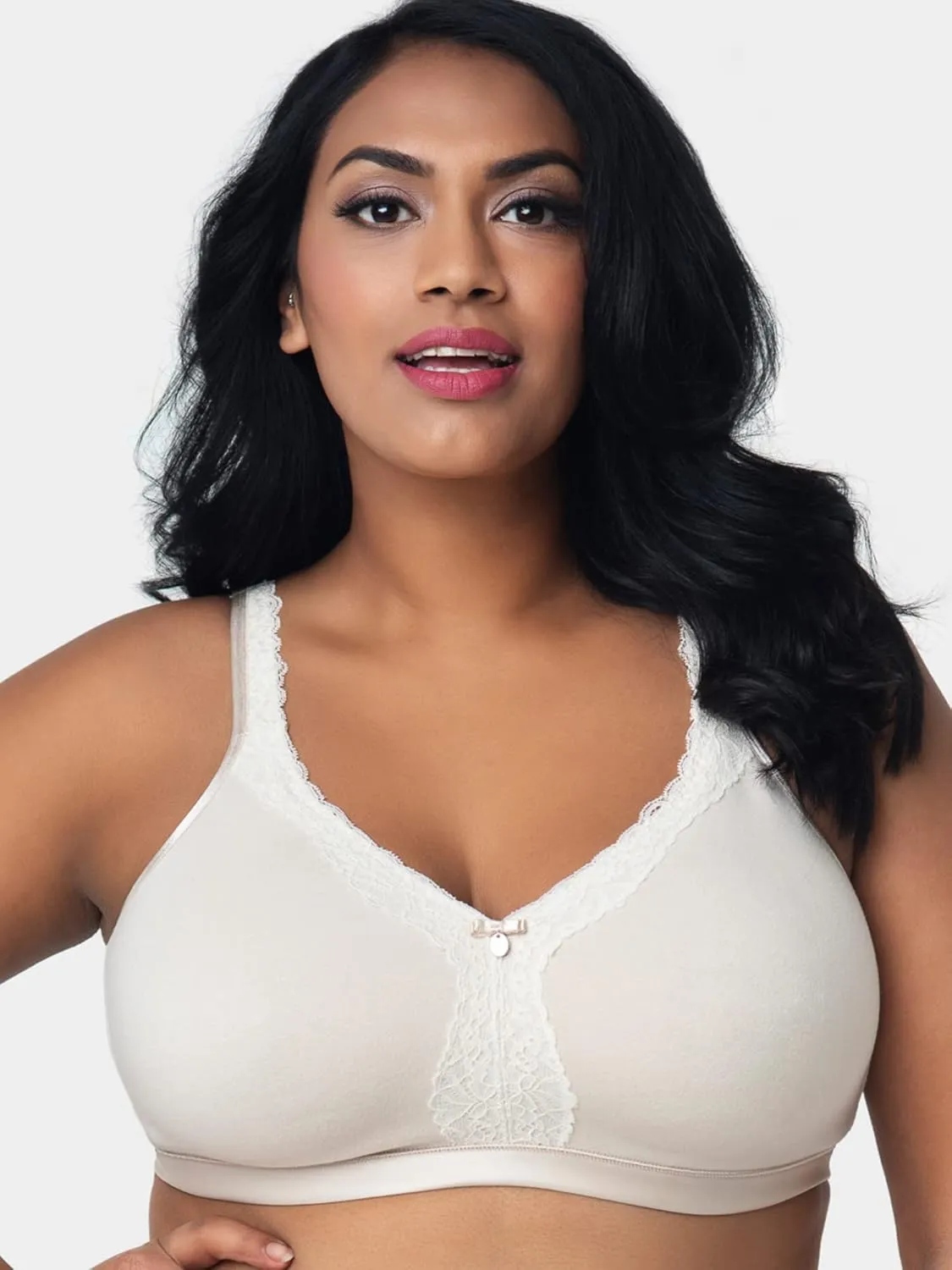 Curvy Couture Women's Plus Size Cotton Luxe Unlined Wire-Free Bra