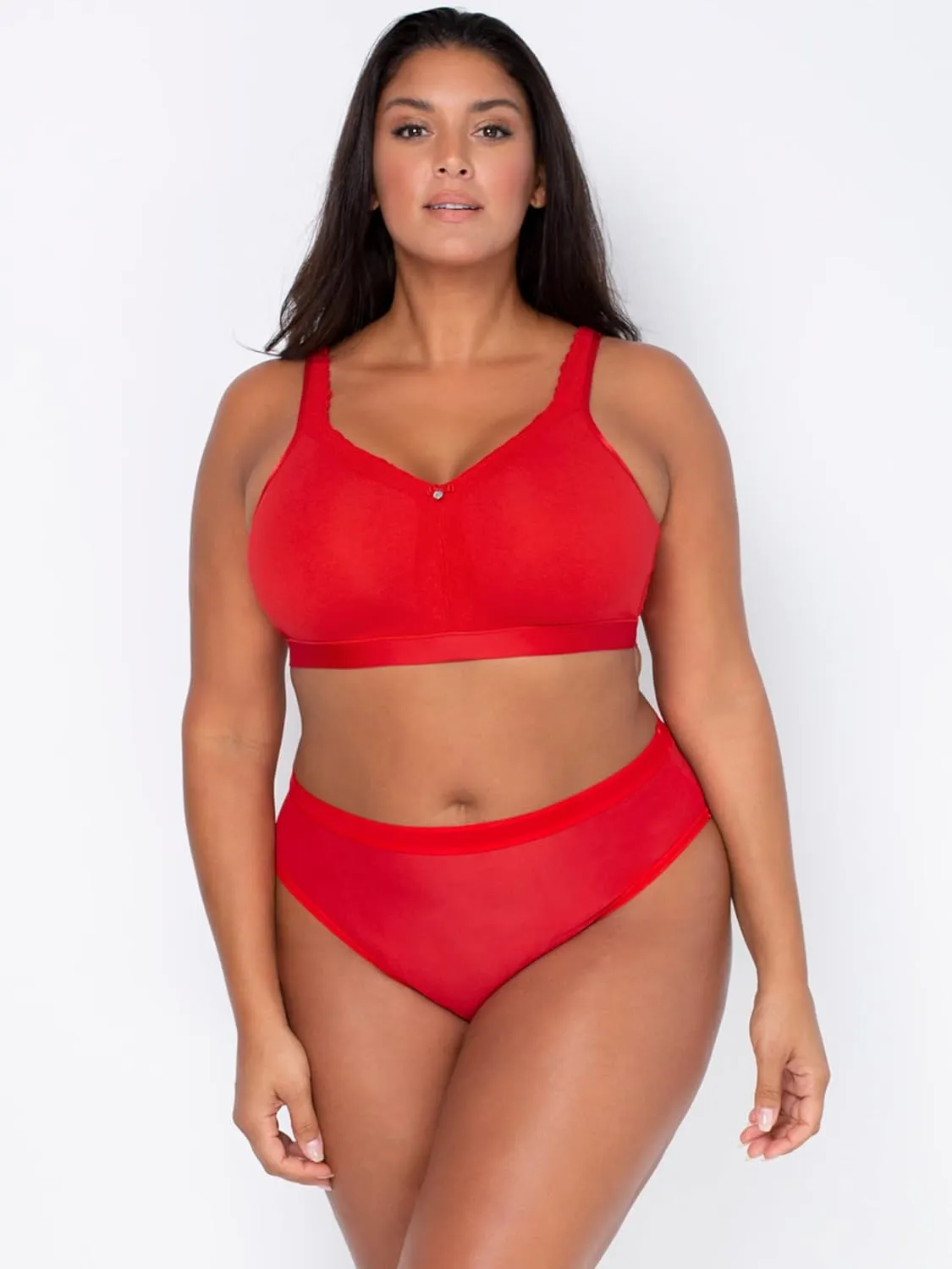 Curvy Couture Women's Plus Size Cotton Luxe Unlined Wire-Free Bra