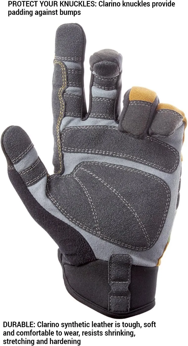Custom Leathercraft160X Contractor XtraCoverage Flex Grip Work Gloves, Extra Large, Black, Brown
