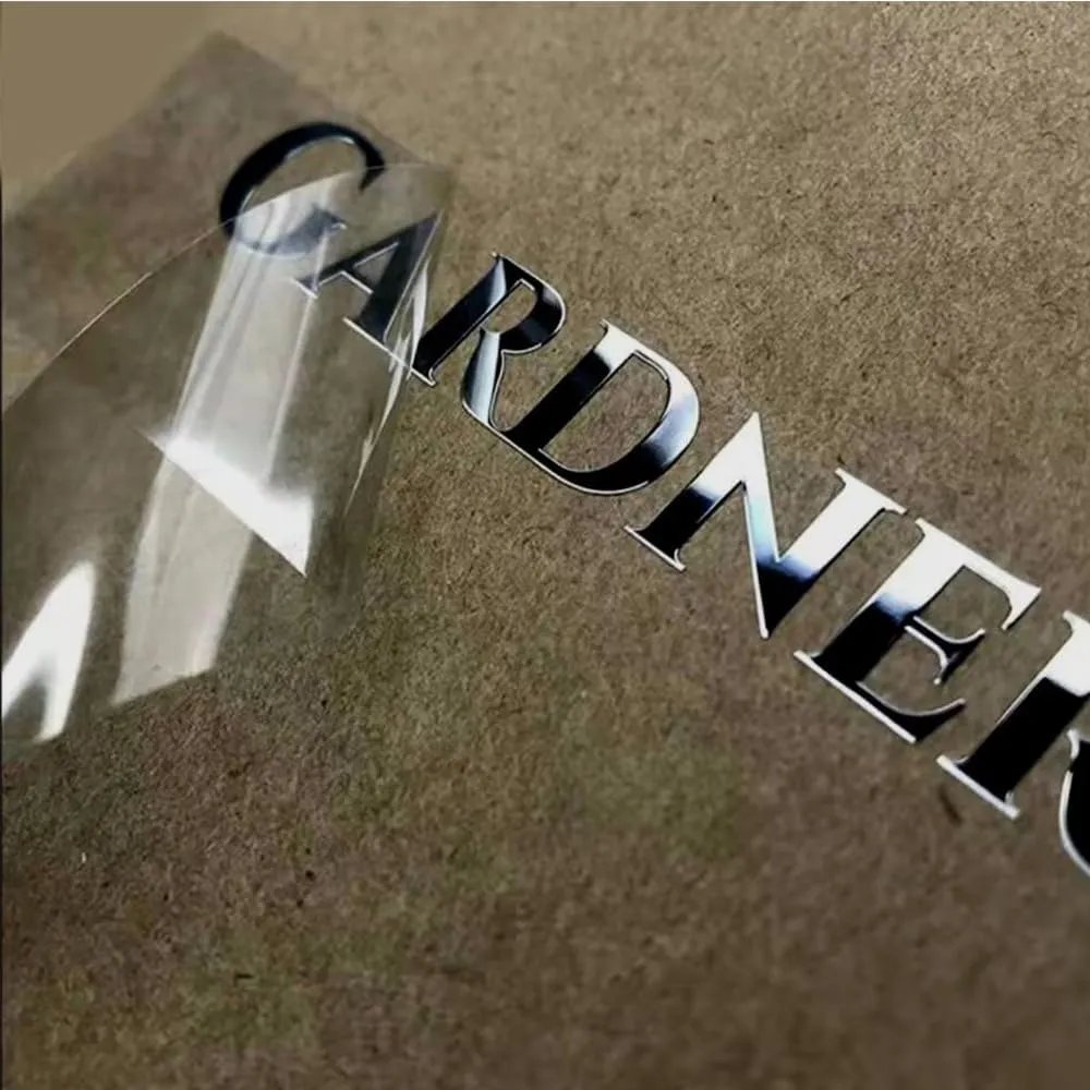 Custom UV DTF Transfer Sticker Metal Gold Foil Transfer Sticker for Metal/Glass/Car DIY Design Logo/Image/Text Personality 3D UV DTF Film Transparent Self-Adhesive Stereo Crystal Decals