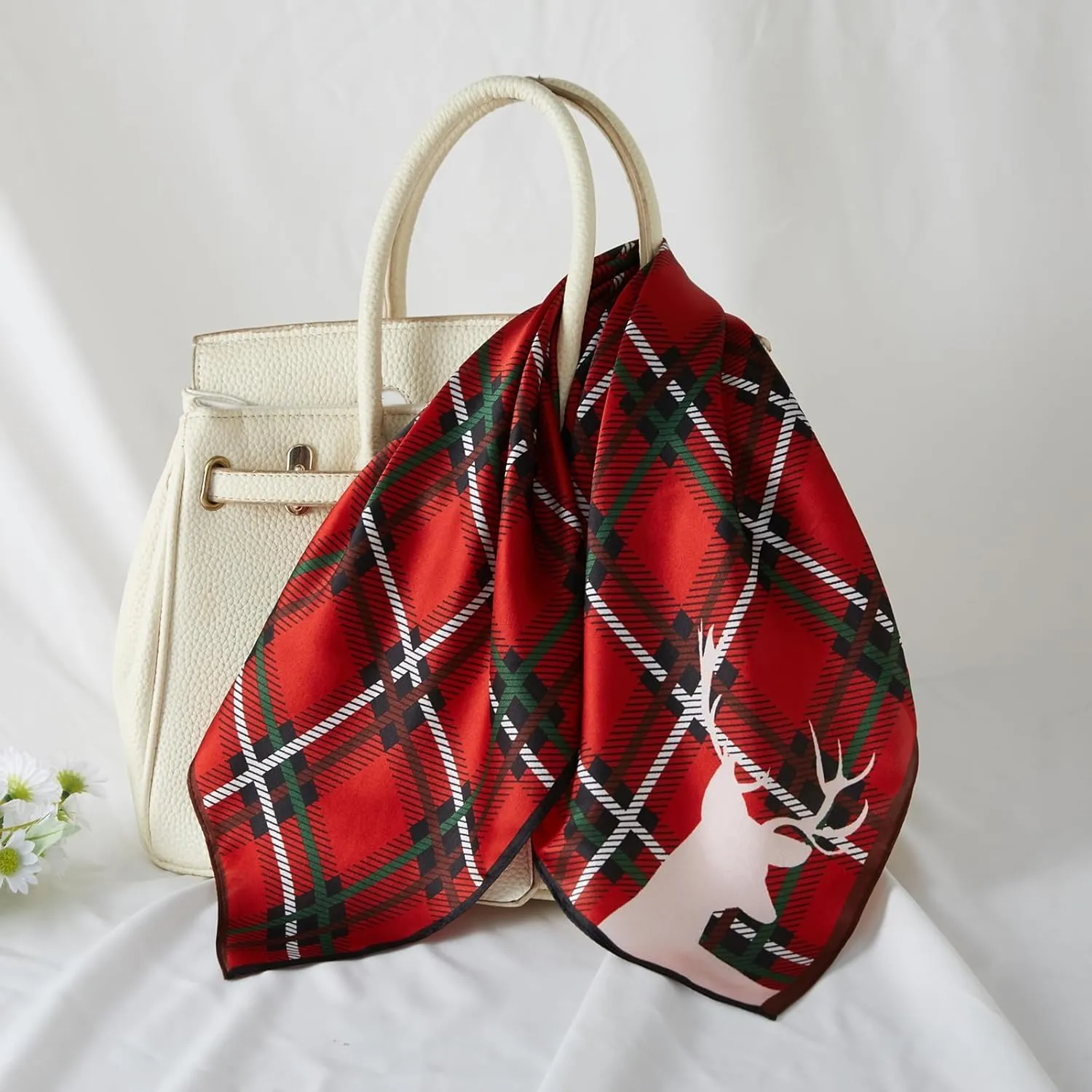 cxzymcln100% Mulberry Silk Neck Scarf 21"x21" Small Square Scarfs for Women Gift Packed