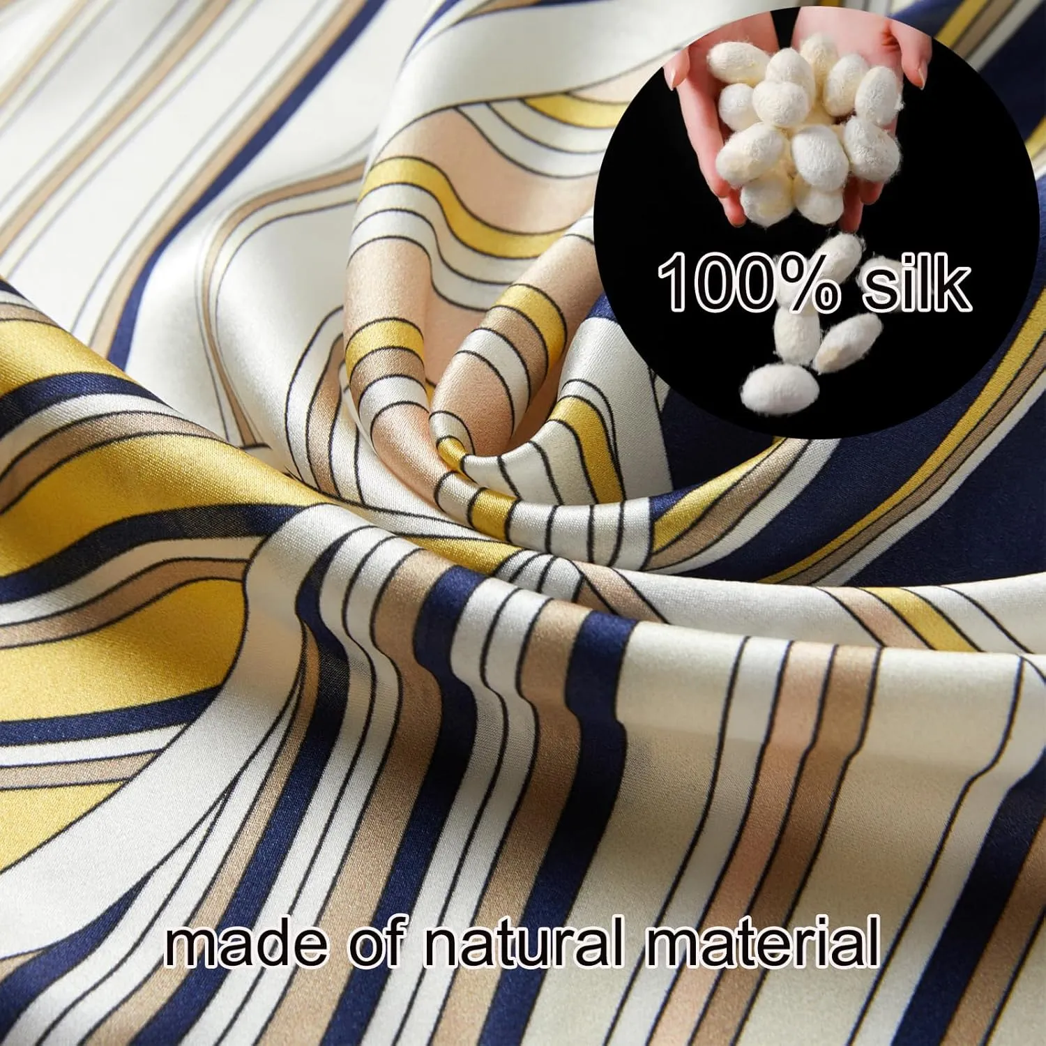 cxzymcln100% Mulberry Silk Neck Scarf 21"x21" Small Square Scarfs for Women Gift Packed
