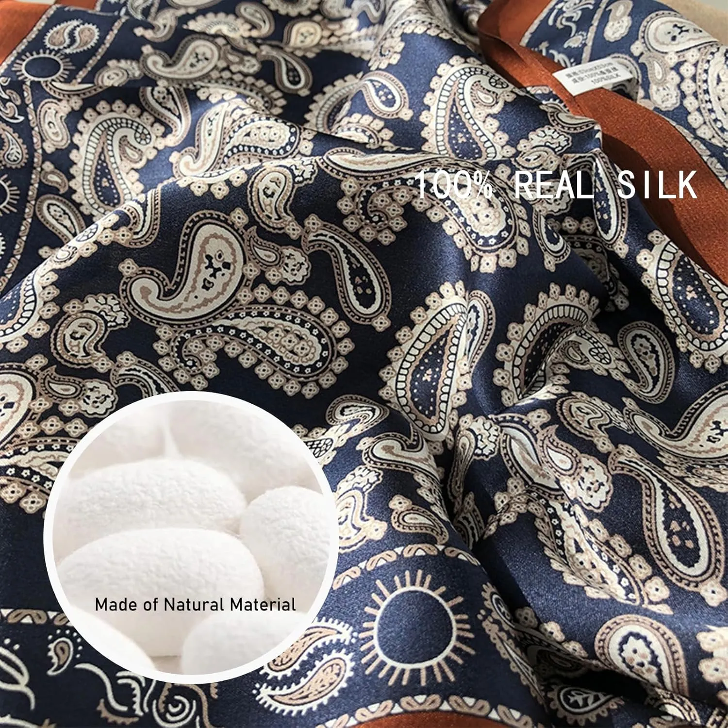 cxzymcln100% Mulberry Silk Neck Scarf 21"x21" Small Square Scarfs for Women Gift Packed