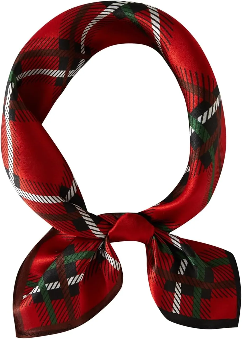 cxzymcln100% Mulberry Silk Neck Scarf 21"x21" Small Square Scarfs for Women Gift Packed