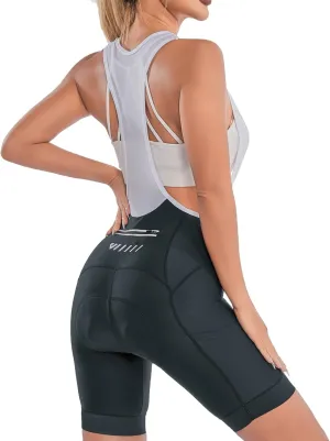 Cycling Bibs Women Padded Bike Shorts Womens Bicycle Shorts with Padding 4D Biking Pants with Mesh Pockets