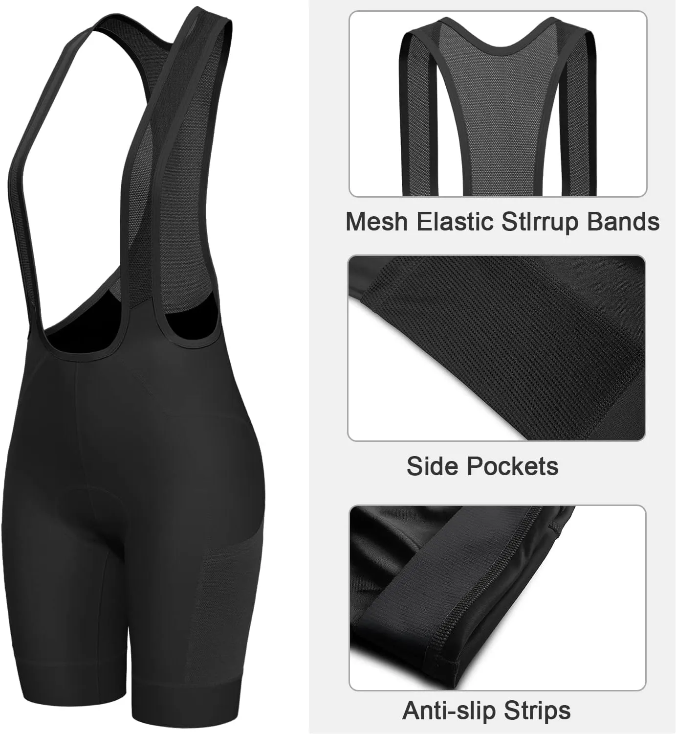 Cycling Bibs Women Padded Bike Shorts Womens Bicycle Shorts with Padding 4D Biking Pants with Mesh Pockets