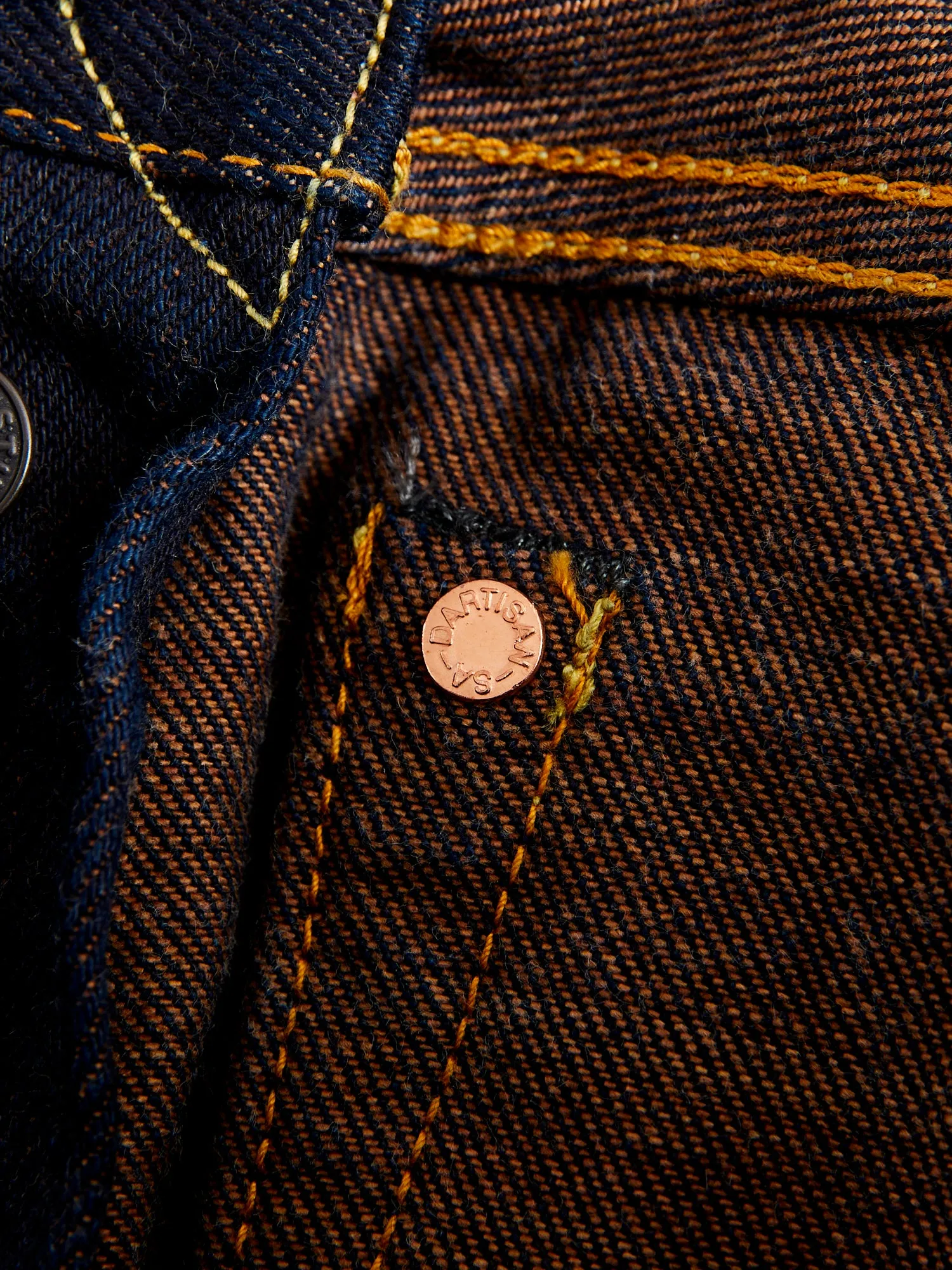 D1879S "Natural Indigo x Kakishibu" 15oz Aishibuzome Dyed Selvedge Jeans - Regular Straight Fit