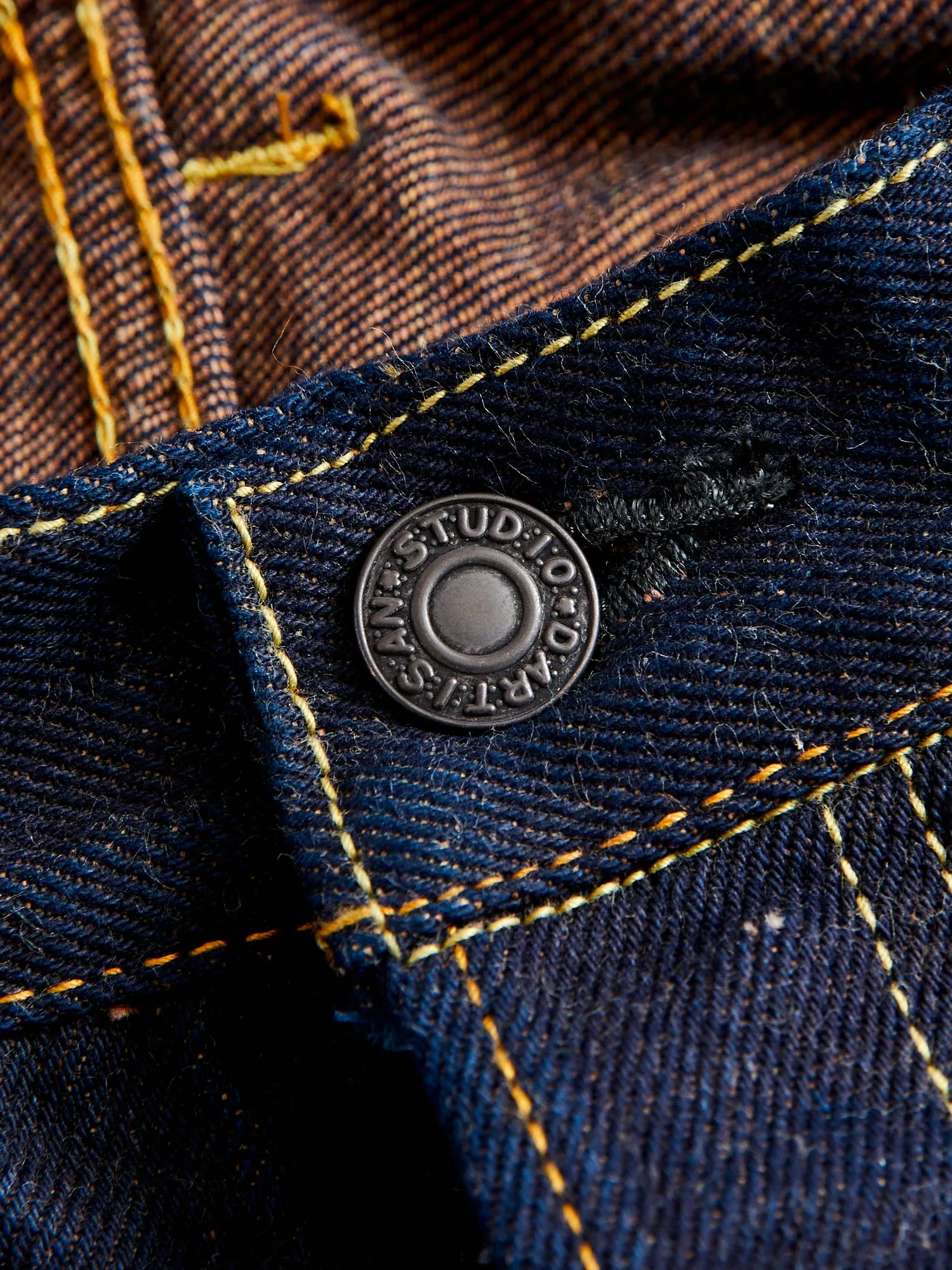 D1879S "Natural Indigo x Kakishibu" 15oz Aishibuzome Dyed Selvedge Jeans - Regular Straight Fit