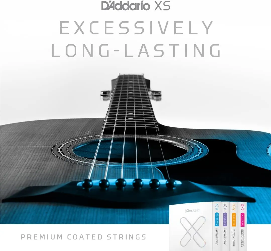 D'Addario Acoustic Guitar Strings, XS 80/20 Bronze Coated, XSABR1152-3P, Custom Light Gauge 11-52, 6-String Set, Pack of 3