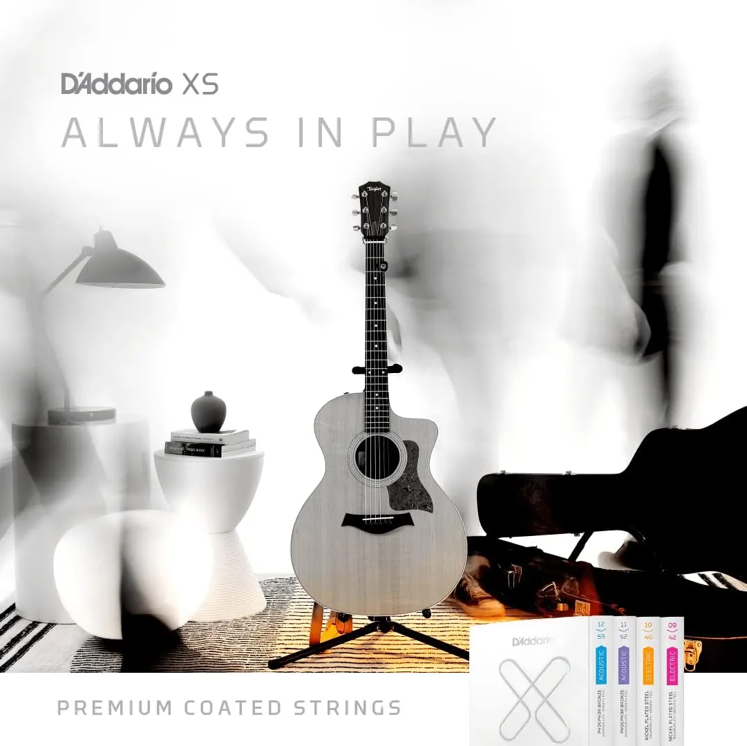 D'Addario Acoustic Guitar Strings, XS 80/20 Bronze Coated, XSABR1152-3P, Custom Light Gauge 11-52, 6-String Set, Pack of 3