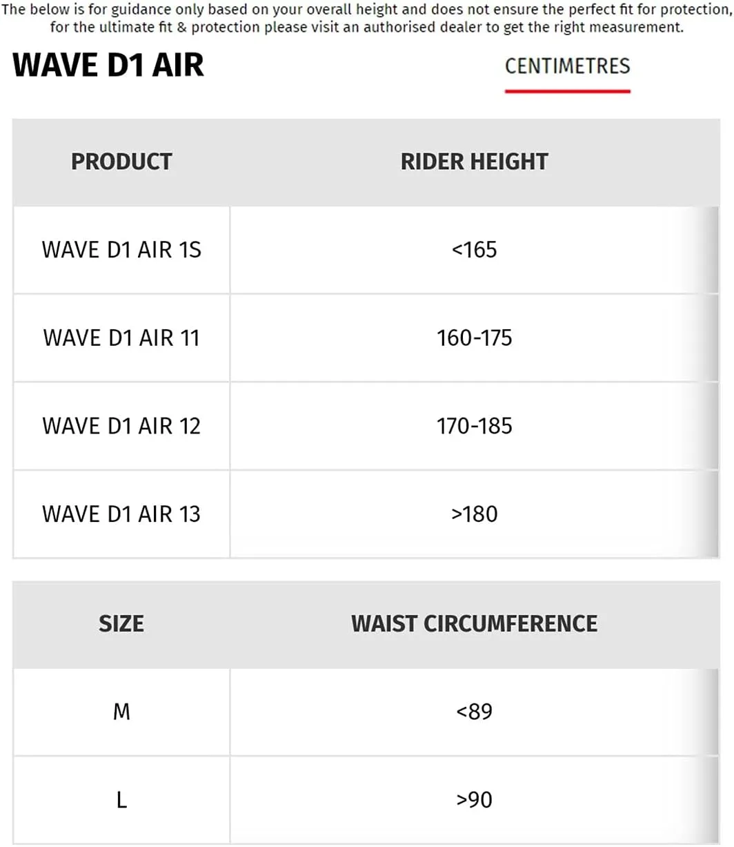 Dainese Wave 12 D1 Air Motorcycle Back Protector