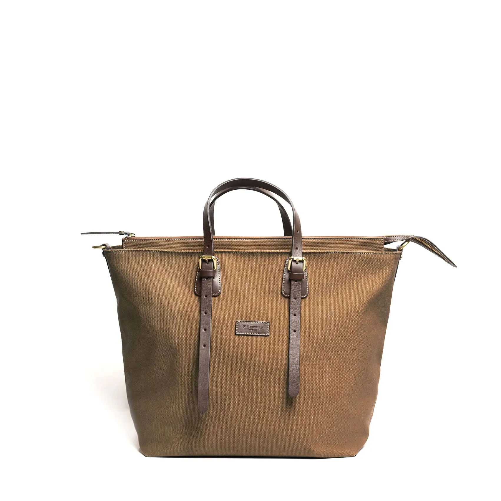 DARK BROWN CANVAS WEEKEND BAG