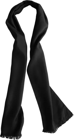 Dashing Black Silk Aviator Scarf Pure 100% Silk – 8” x 60”