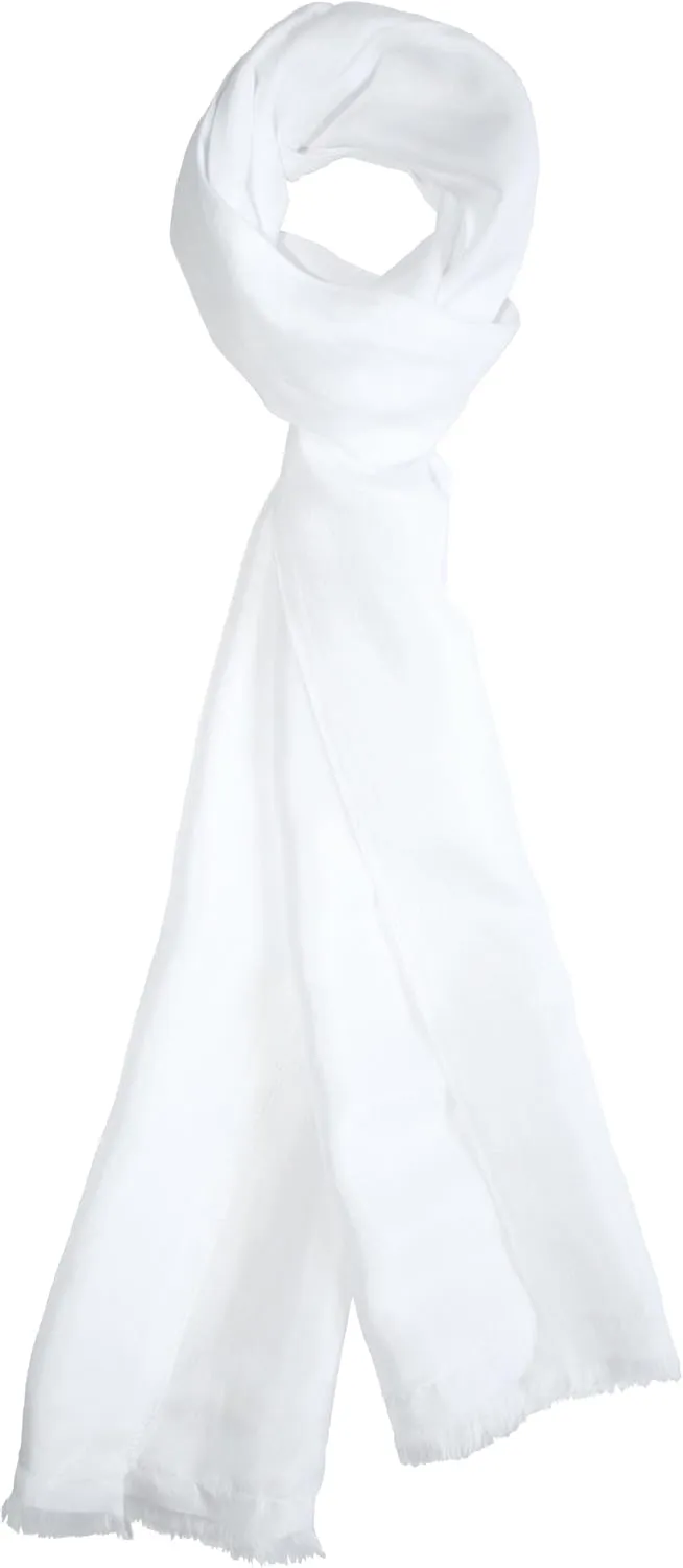 Dashing White Silk Aviator Scarf Pure 100% Silk – 8” x 60”