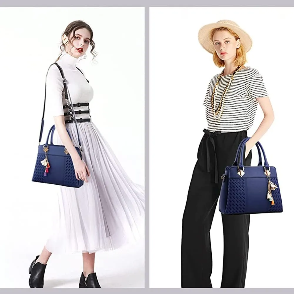 Dayfine Handbags for Women Top Handle Purse Faux Leather Satchel Bags Stylish Tote Bags Shoulder Crossbody Bag Ladies Handbag