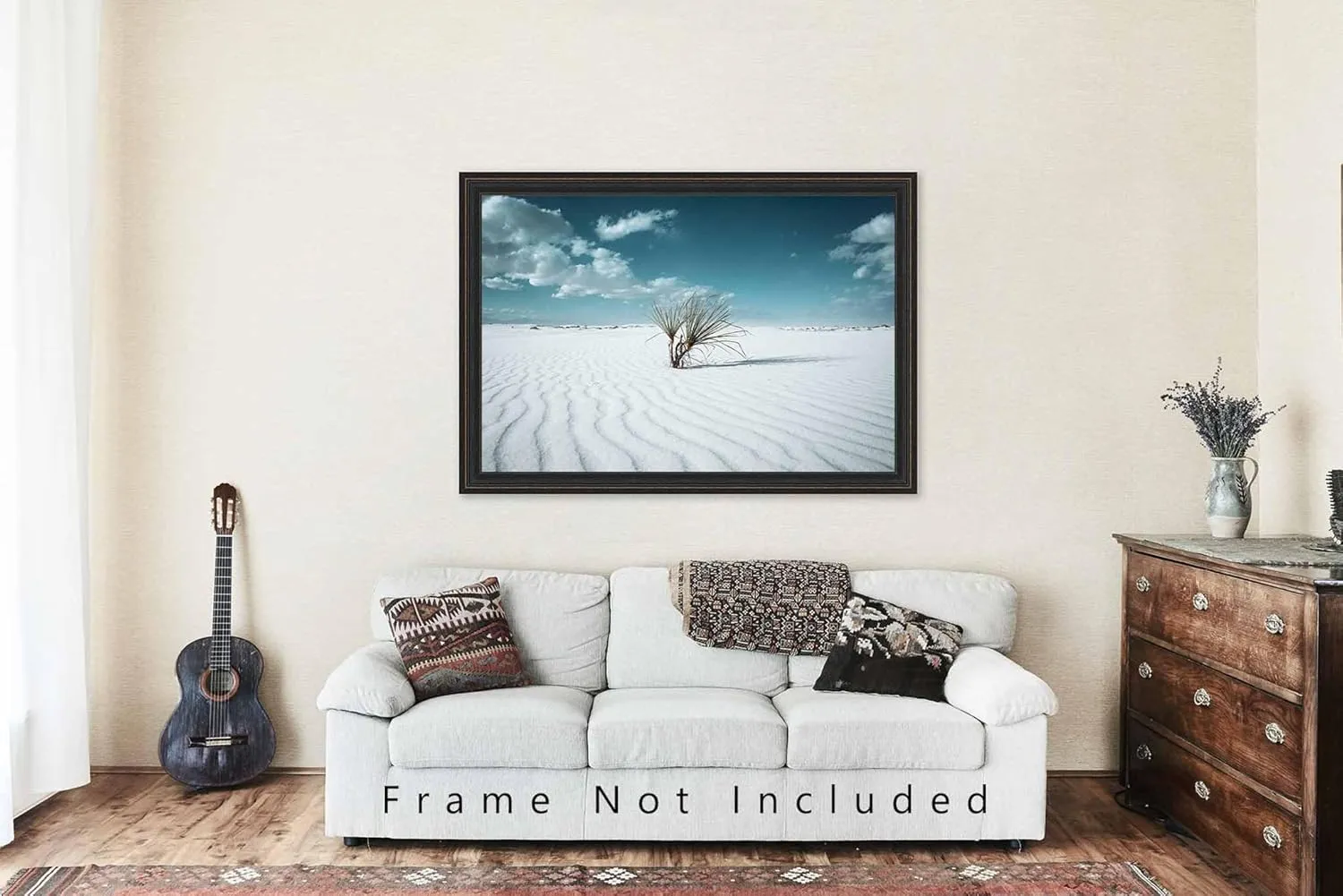Desert Photography Print (Not Framed) Picture of Yucca Plant in Sand Dunes at White Sands National Park New Mexico Retro Cool Wall Art Southwestern Decor (20" x 30")