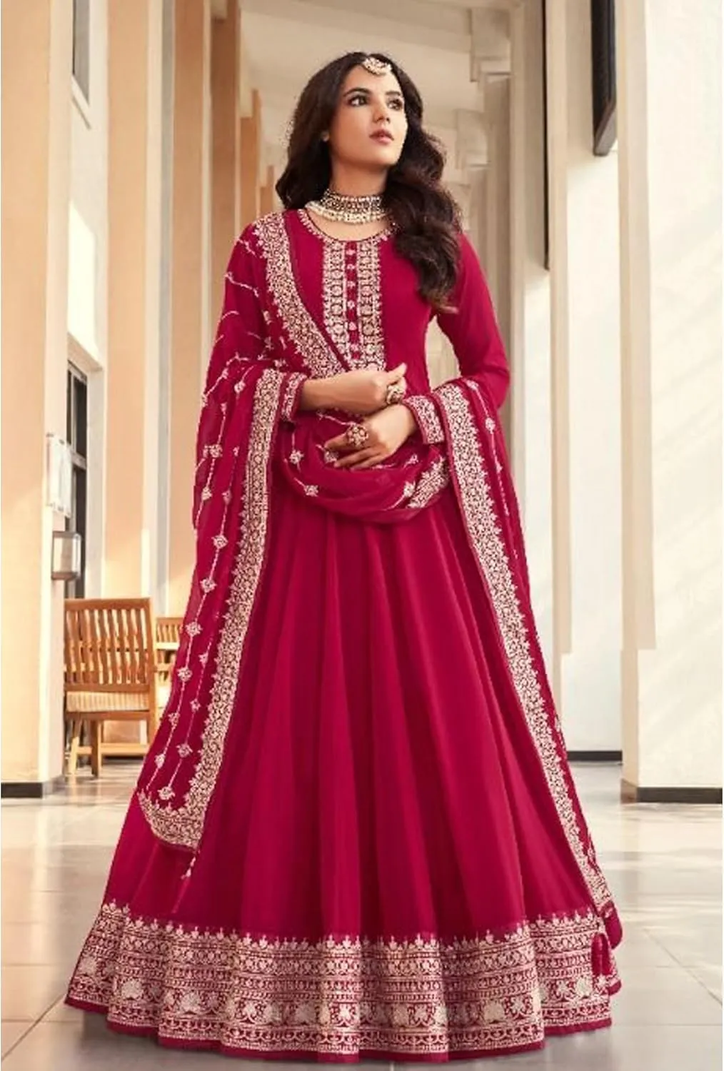 Designer Heavy Worked Sewn Salwar Kameez Suits Stitched Anarkali Gown Shalwar Dress