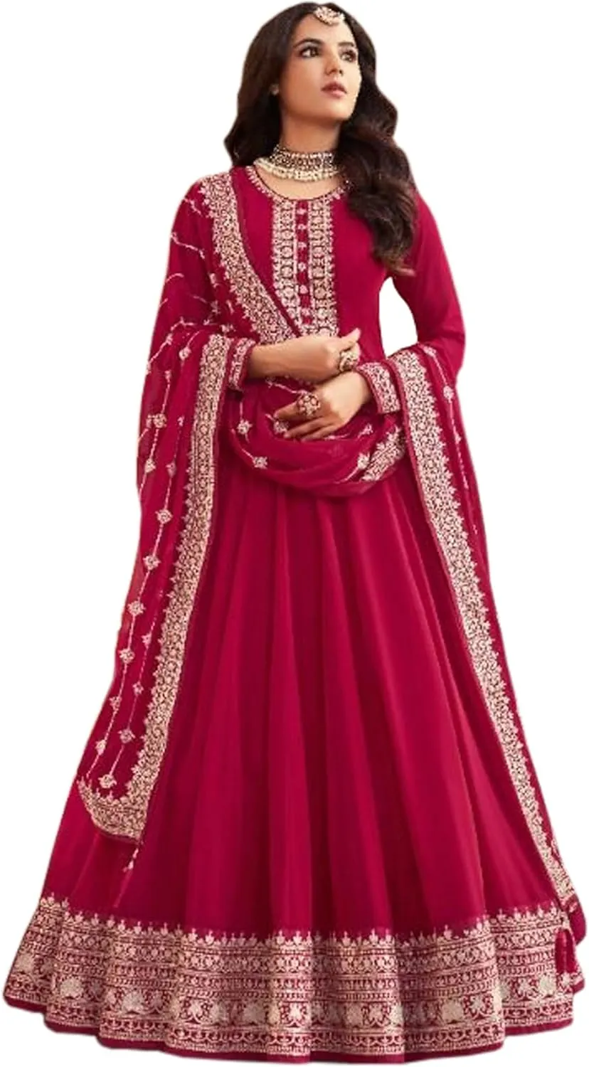 Designer Heavy Worked Sewn Salwar Kameez Suits Stitched Anarkali Gown Shalwar Dress