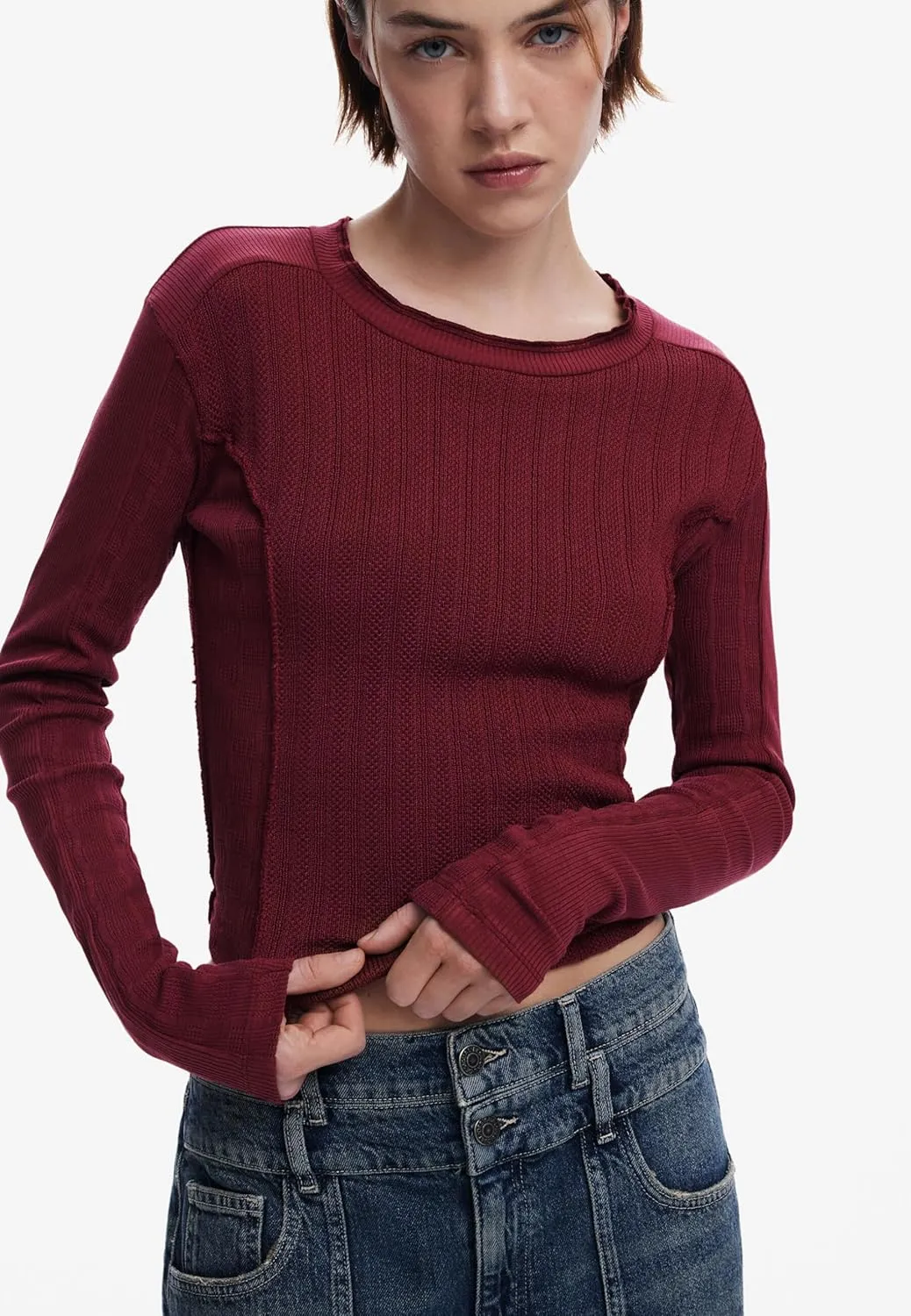 Desigual Women's Cotton T-Shirt Seams