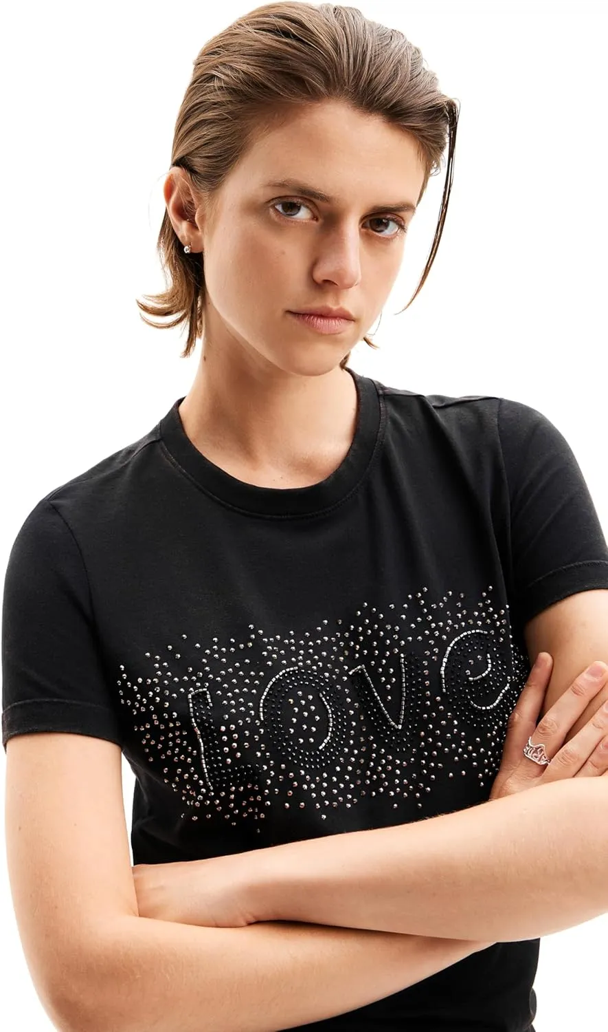 Desigual Women's Woman Knit T-Shirt Short Sleeve