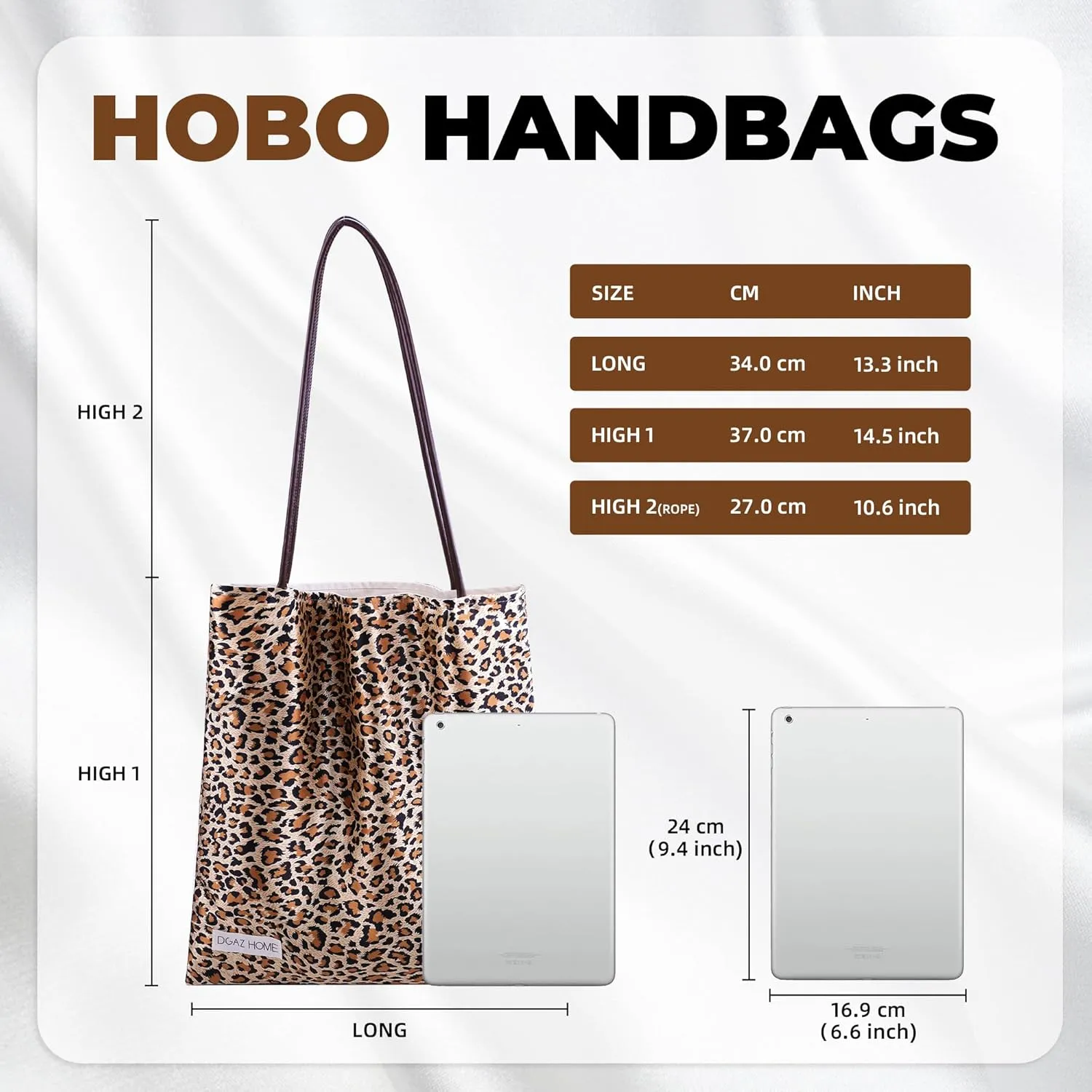 DGAZ Silk Designer Bags for Women, Luxury Tote Bag with Zipper, Large Shoulder Hobo Bags