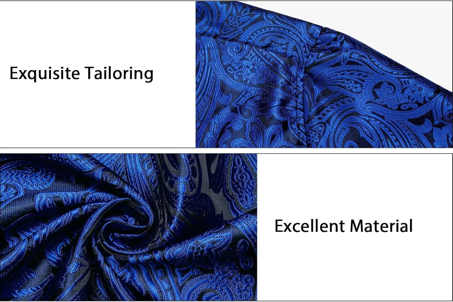 DiBanGu Mens Silk Paisley Dress Shirts,Long Sleeve Button Down Shirt Casual Regular Fit Shirt for Men Wedding Party