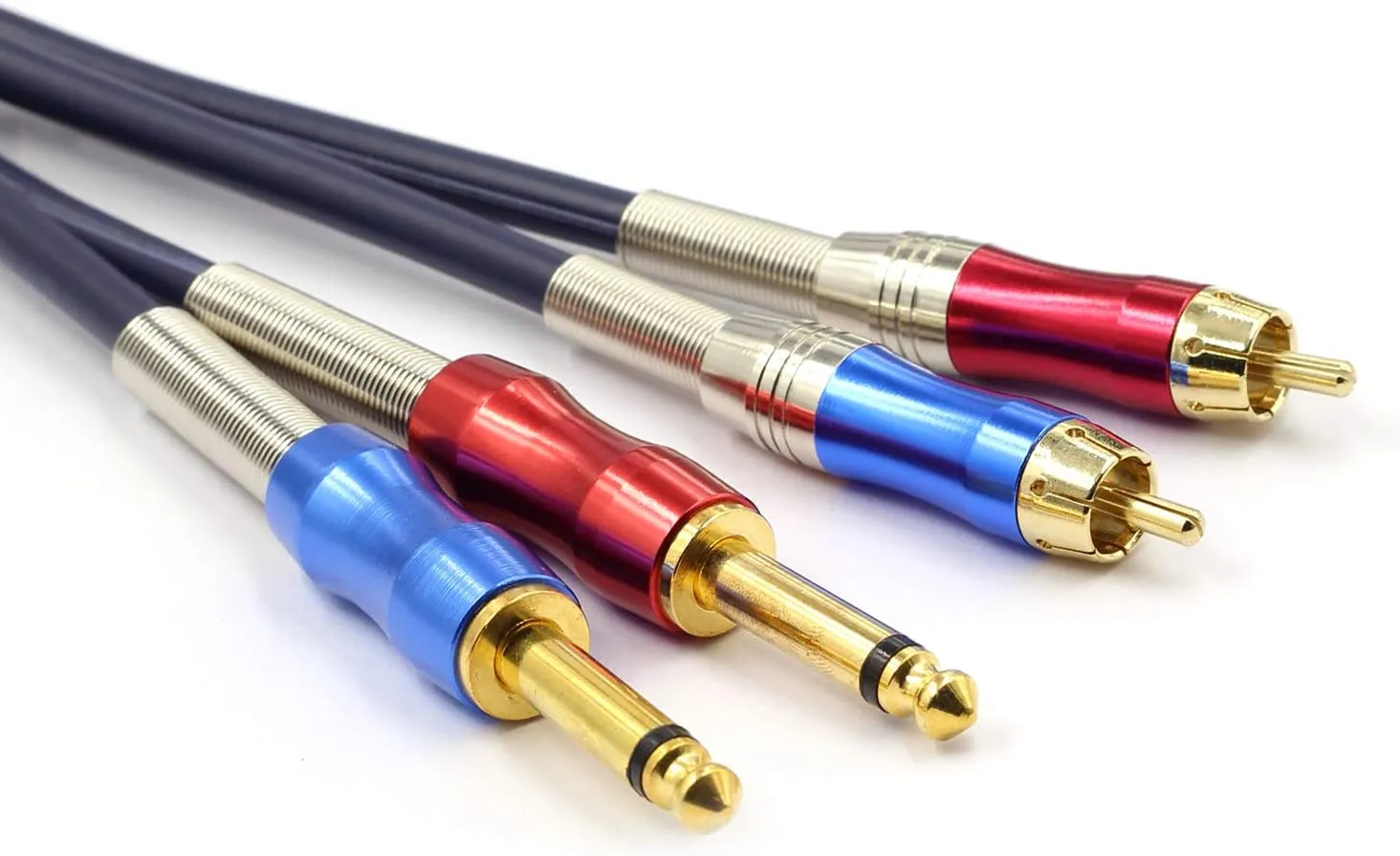 Disino Dual 1/4 inch TS to Dual RCA Stereo Audio Interconnect Cable Patch Cable Cords -6.6 ft