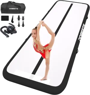 DOBESTS Gymnastics Mat Inflatable Tumble Track Tumbling Mat 6.6ft/10ft/13ft/16ft/20ft,for Home Use Training Yoga Cheerleading with Air Pump