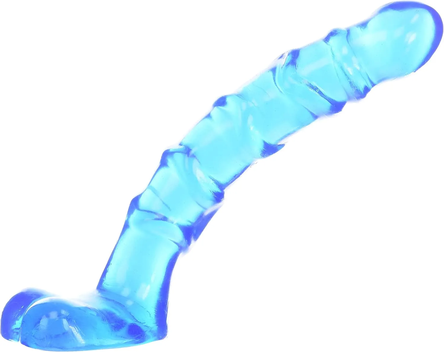 Doc Johnson Raging Hard-Ons - Slim Line - 7 Inch Ballsy (7.4 in. Long and 1.2 in. Wide) - Heavily Veined - Dildo - Great For Anal Beginners, cobalt blue, 0279-20-AM