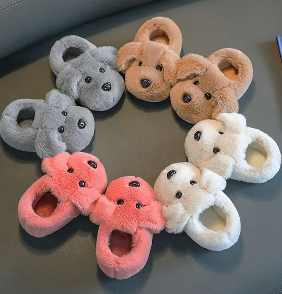 Dog slippers Funny House Slippers Toddler Girls Boys Winter Indoor Outdoor Fuzzy Warm Shoes