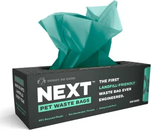 Doggy Do Good Next Pet Waste Bags, Landfill Friendly Recycled Plastic Unscented Dog Poop Bags, Leakproof, Strong, Thick Poop Bags for Dogs, Earth Friendly Poop Bags, 120 Count (300 Bags)