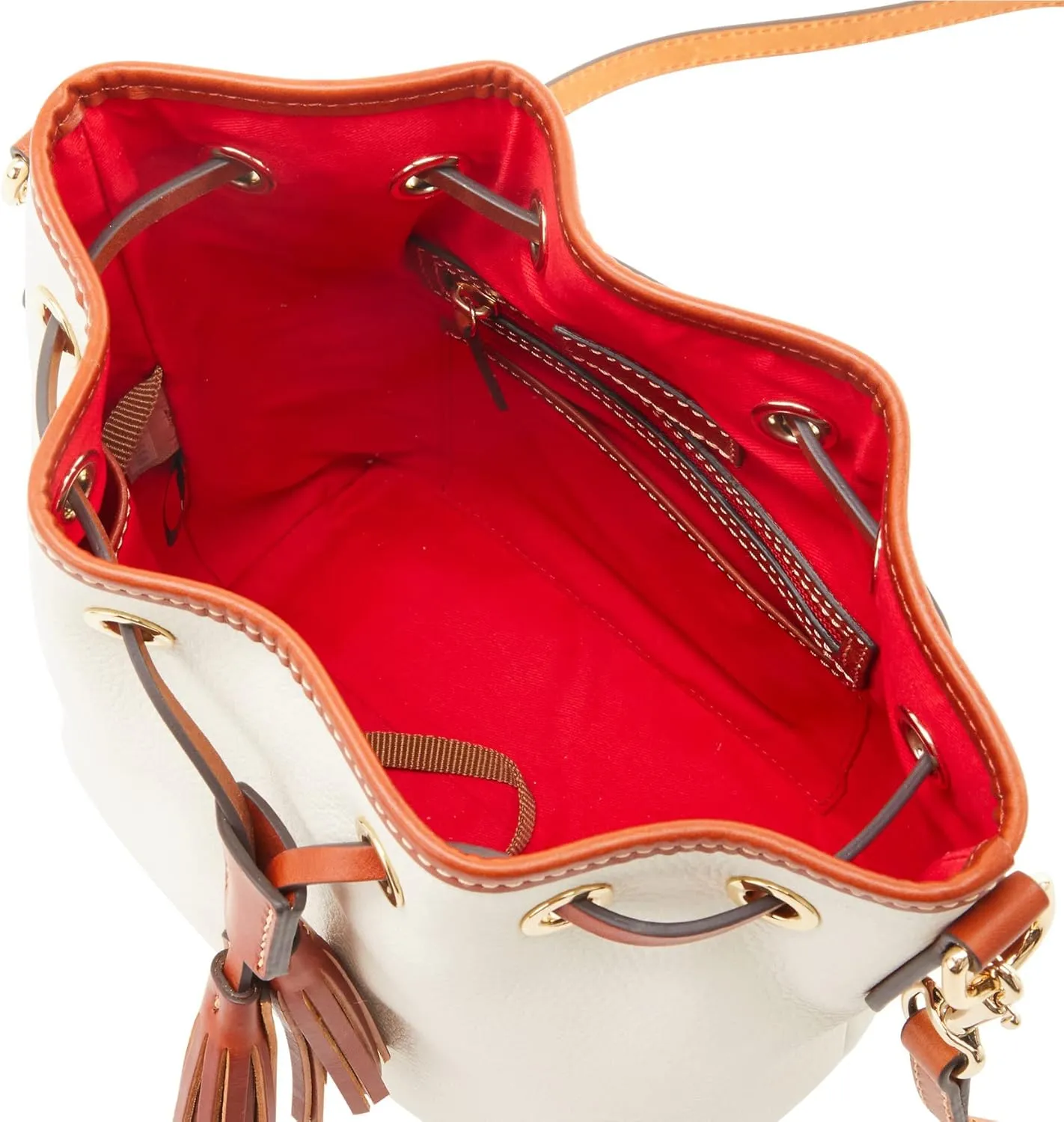 Dooney & Bourke Crossbody Bucket Bags for Women, Pebble Grain Leather Aimee Crossbody Drawstring Purse