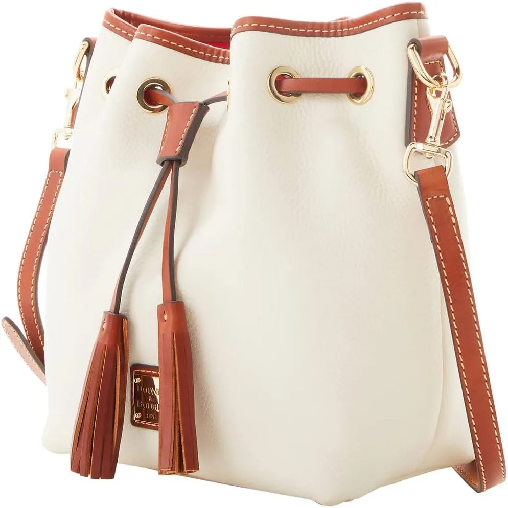 Dooney & Bourke Crossbody Bucket Bags for Women, Pebble Grain Leather Aimee Crossbody Drawstring Purse