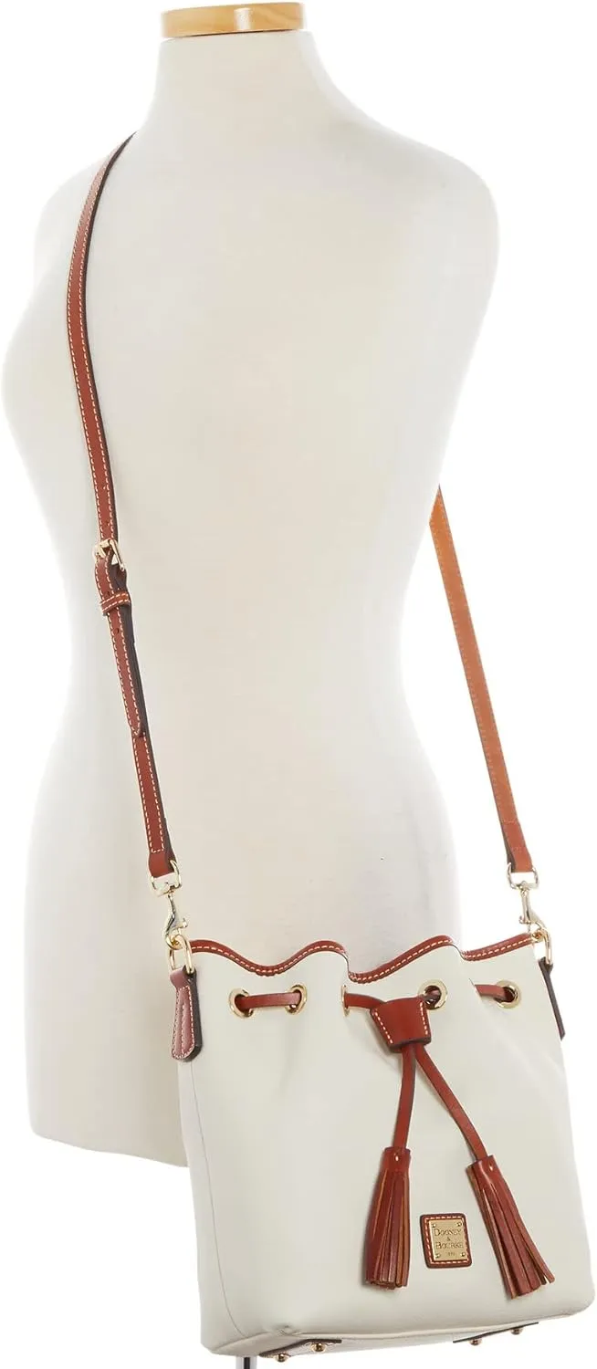 Dooney & Bourke Crossbody Bucket Bags for Women, Pebble Grain Leather Aimee Crossbody Drawstring Purse