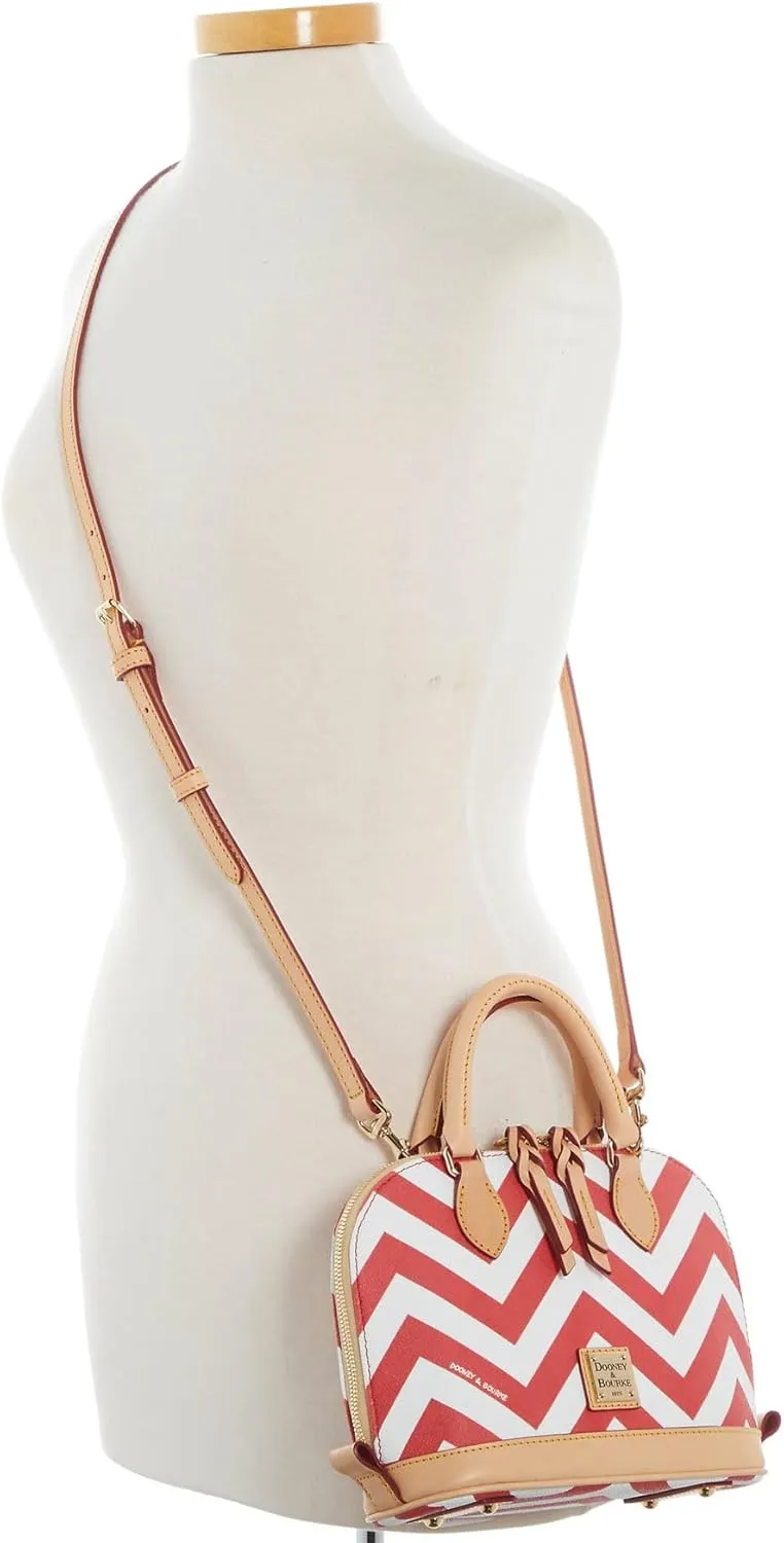 Dooney & Bourke Satchel Bags for Women, Chevron Bitsy Bag Satchel Handbag with Crossbody Strap