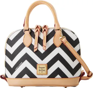 Dooney & Bourke Satchel Bags for Women, Chevron Bitsy Bag Satchel Handbag with Crossbody Strap