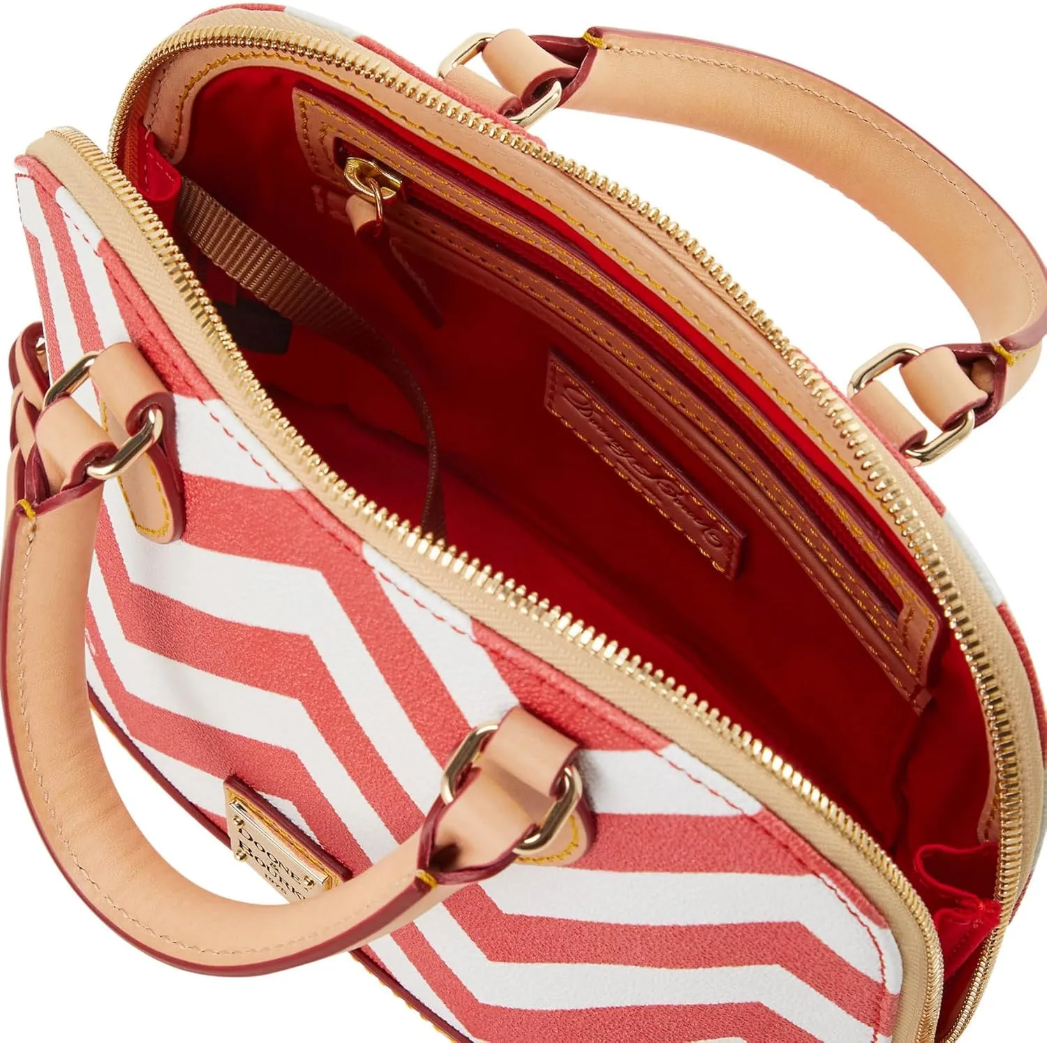 Dooney & Bourke Satchel Bags for Women, Chevron Bitsy Bag Satchel Handbag with Crossbody Strap