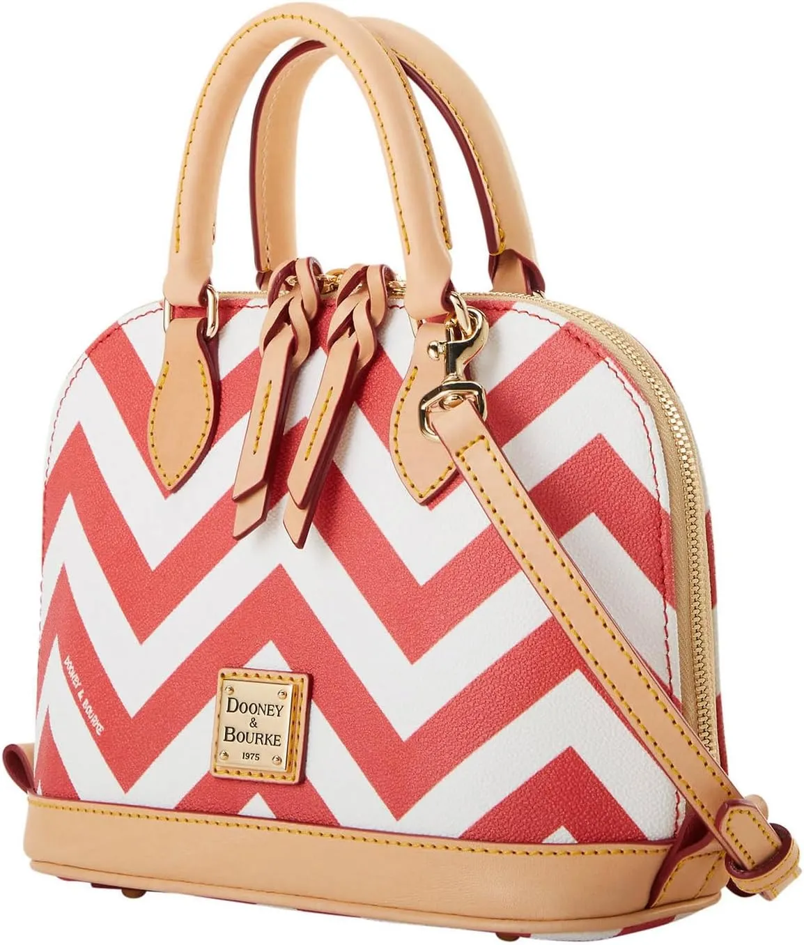 Dooney & Bourke Satchel Bags for Women, Chevron Bitsy Bag Satchel Handbag with Crossbody Strap