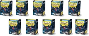 Dragon Shield Brand, Matte Black Sleeves [10 packs of 100 each, 1000 total], PVC-free, Archival Safe, 120 μ, Standard Size 63x88 mm for Collectible Trading Cards