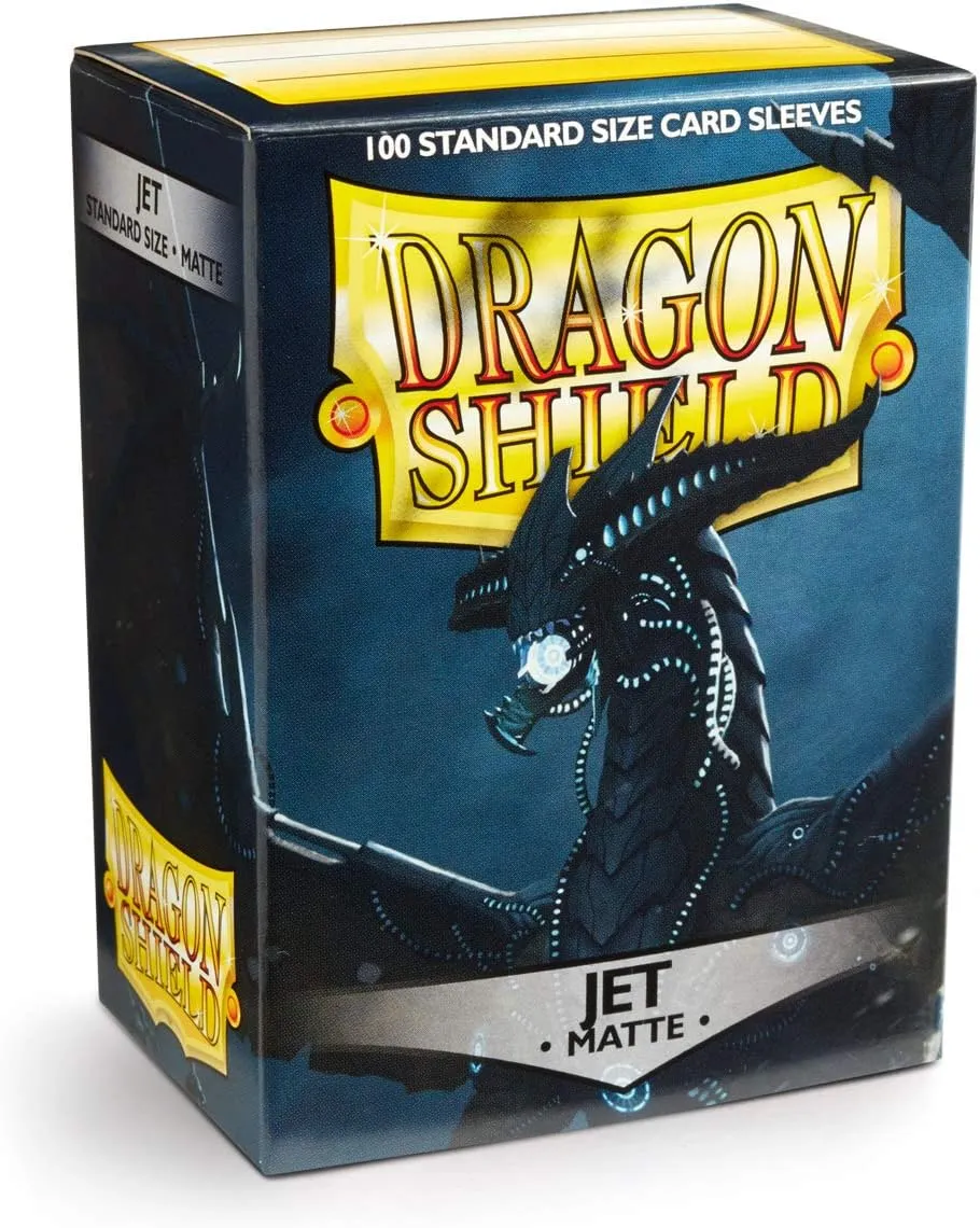 Dragon Shield | Standard Size Card Matte Sleeves | 100 CT - Smooth & Tough Premium TCG Sleeves | Compatible with Pokemon, Flesh & Blood, One Piece & Magic The Gathering | Jet Matte