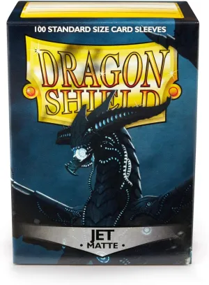 Dragon Shield | Standard Size Card Matte Sleeves | 100 CT - Smooth & Tough Premium TCG Sleeves | Compatible with Pokemon, Flesh & Blood, One Piece & Magic The Gathering | Jet Matte