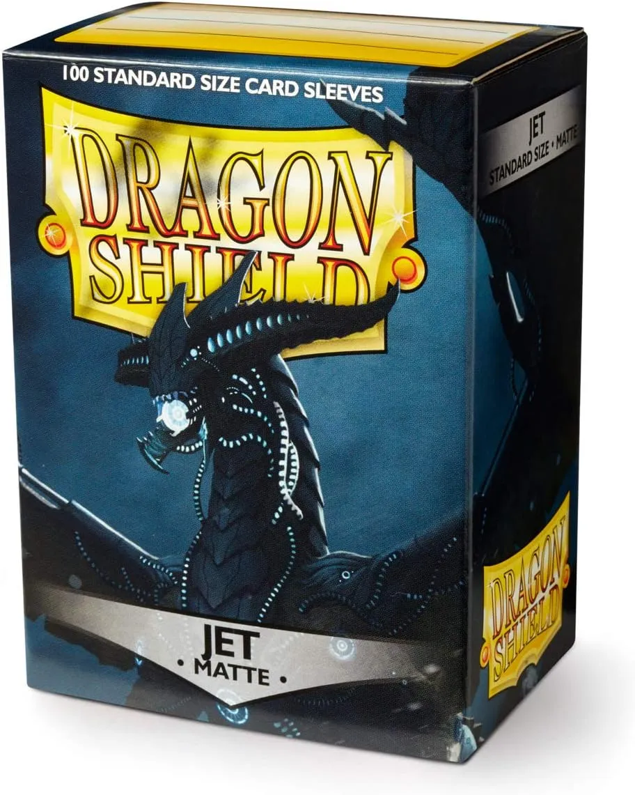 Dragon Shield | Standard Size Card Matte Sleeves | 100 CT - Smooth & Tough Premium TCG Sleeves | Compatible with Pokemon, Flesh & Blood, One Piece & Magic The Gathering | Jet Matte